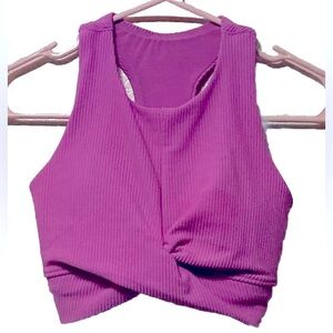 Calia by Carie Underwood Sleeveless Twist Front Magenta Purple Top Bra!